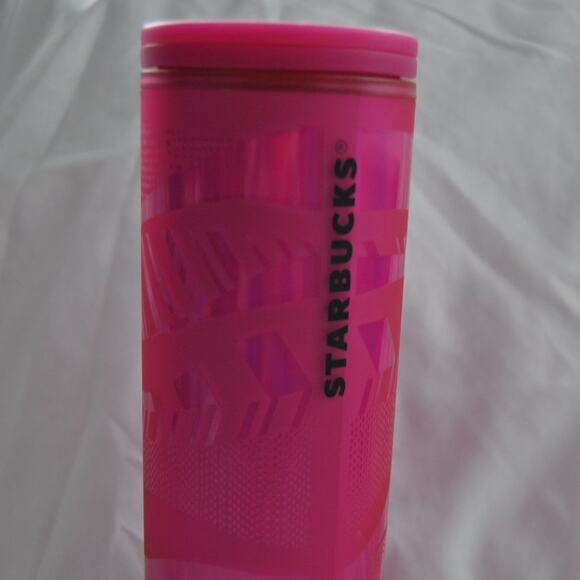 Starbucks Pink Cup Shiny Leaf Design - Picture 3 of 9
